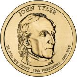 John Tyler Presidential Dollar – Image from US Mint